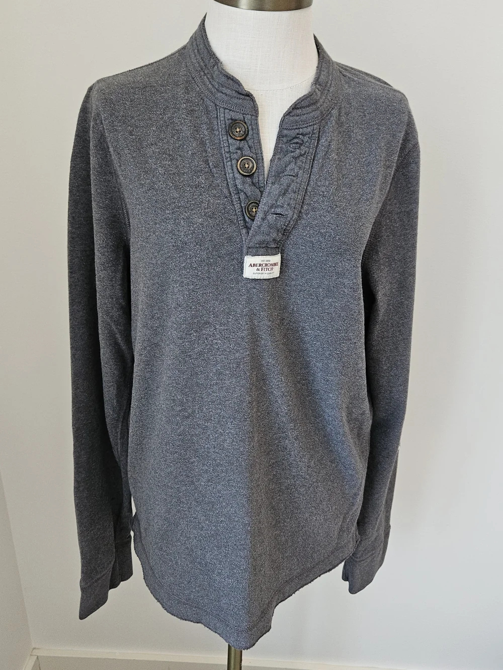Abercrombie & Fitch Charcoal Henley Pullover - Picture 1 of 7